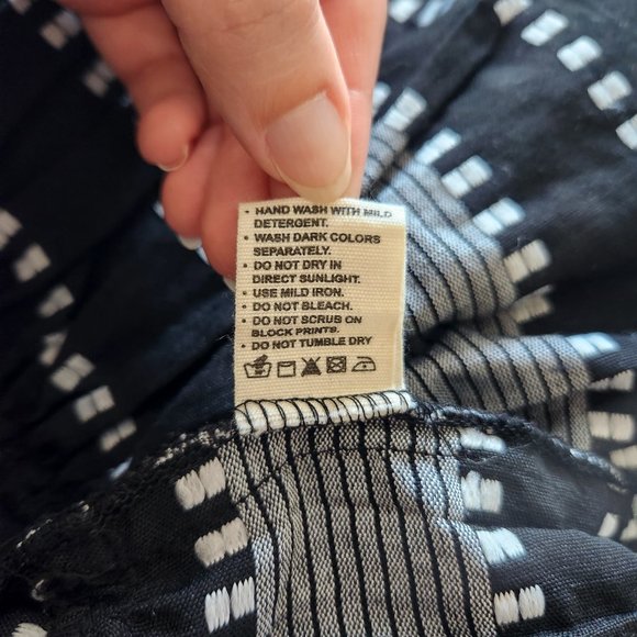 Janasya Black and White Textured Striped Dress Size L - Picture 13 of 17